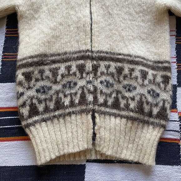 Vintage 70’s Icelandic Wool Kids Unisex Zip Up Sweater. Collar. Size 8. - Picture 2 of 12